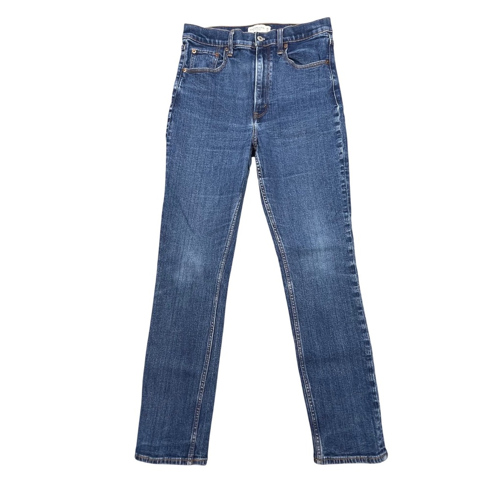 Abercrombie & Fitch Blue Slim Straight Ultra High Rise Jeans Women Size 10